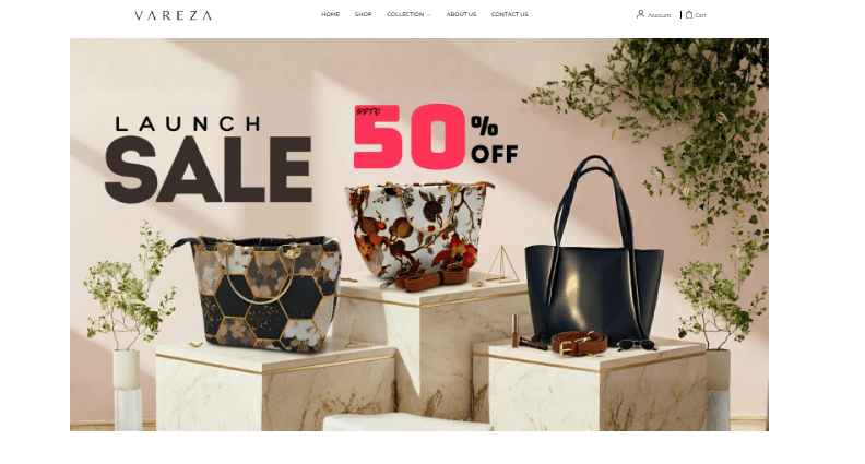 VAREZA e-commerce store built by Zyverra Labs