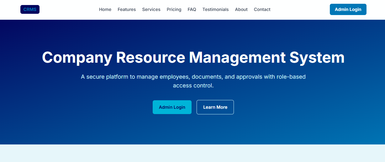 Employee Management CRM dashboard